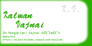 kalman vajnai business card